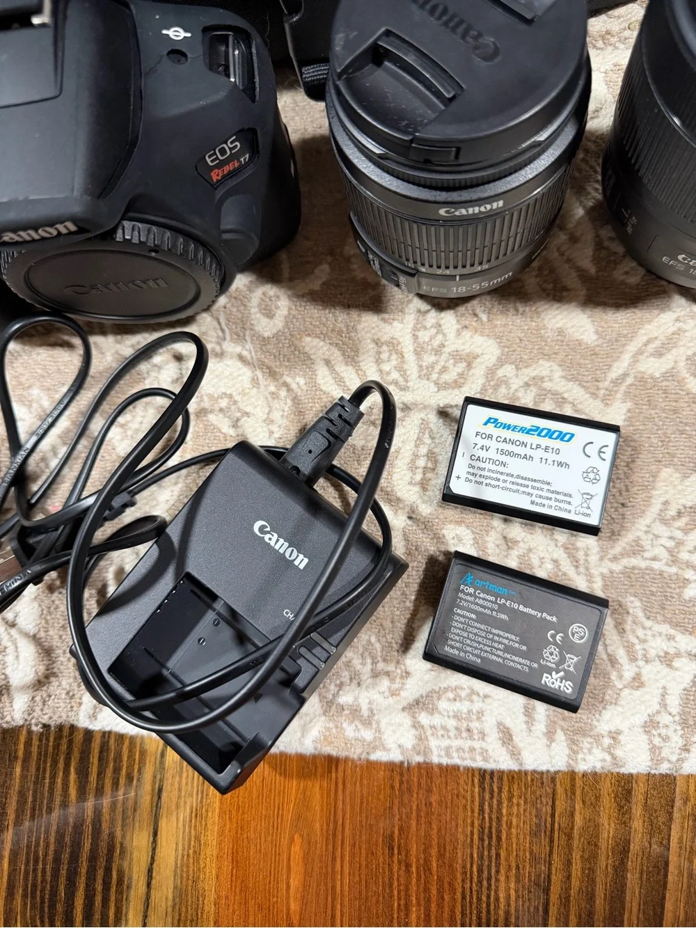 Canon EOS Rebel T7 Camera Kit in Black with Two Lenses